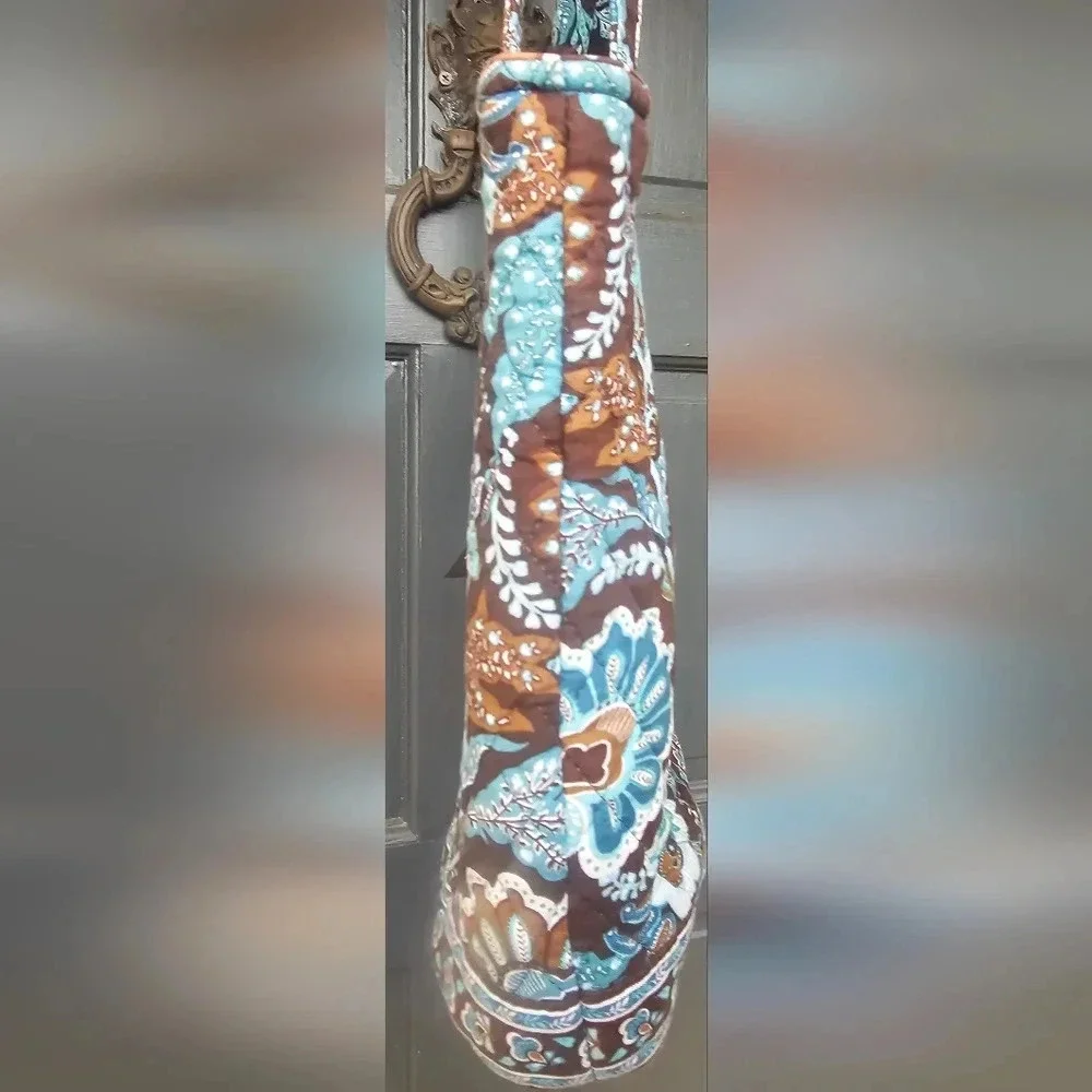 Retired Vera Bradley Blue Java Brown Floral Paisley Tote